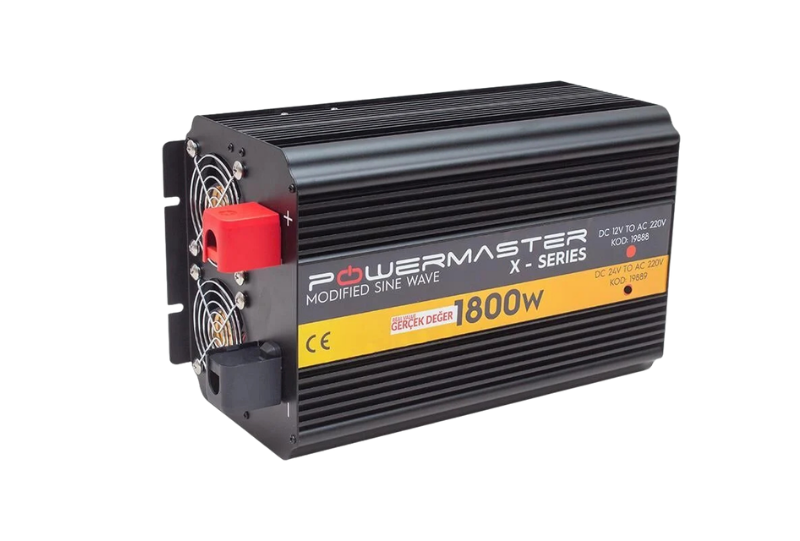 Powermaster 24 V Volt 1800 W Watt Modifiye Sinus İnverter İnvertör 24-220 V Çevirici Dönüştürücü Dijital Ekranlı