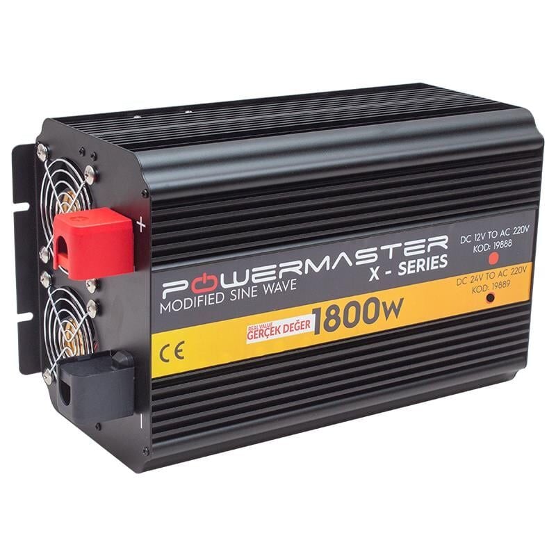 Powermaster 24 V Volt 1800 W Watt Modifiye Sinus İnverter İnvertör 24-220 V Çevirici Dönüştürücü Dijital Ekranlı