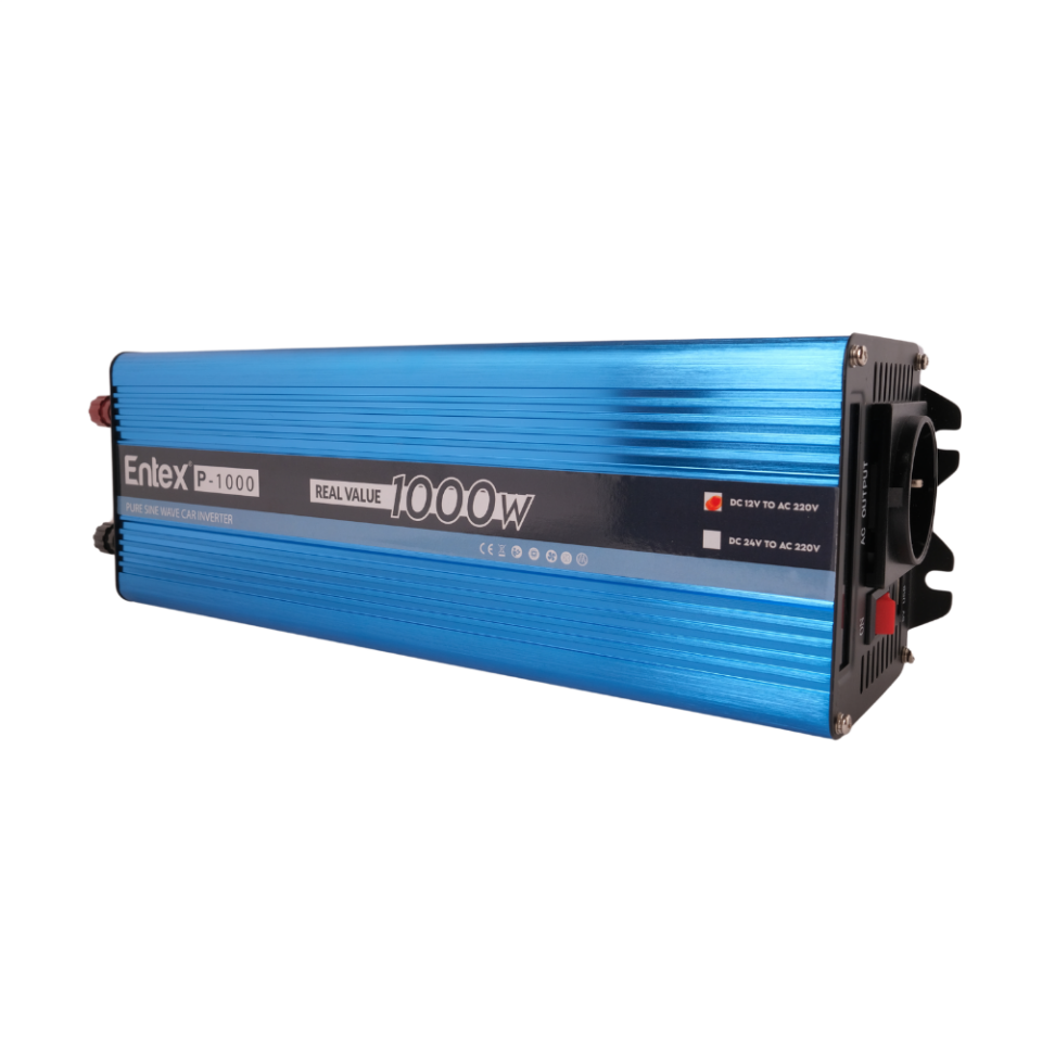 Entex 12 V Volt 1kW 1000 W Watt Tam Sinus Solar İnverter 220 Çevirici İnvertör Dijital Ekranlı Dönüştürücü