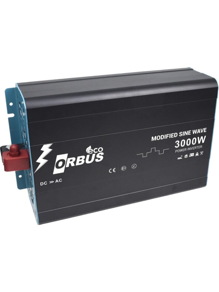 Orbus 12 V Volt 3000 W Watt 3 kW Modifiye Sınus İnverter DC-AC Çevirici İnvertör