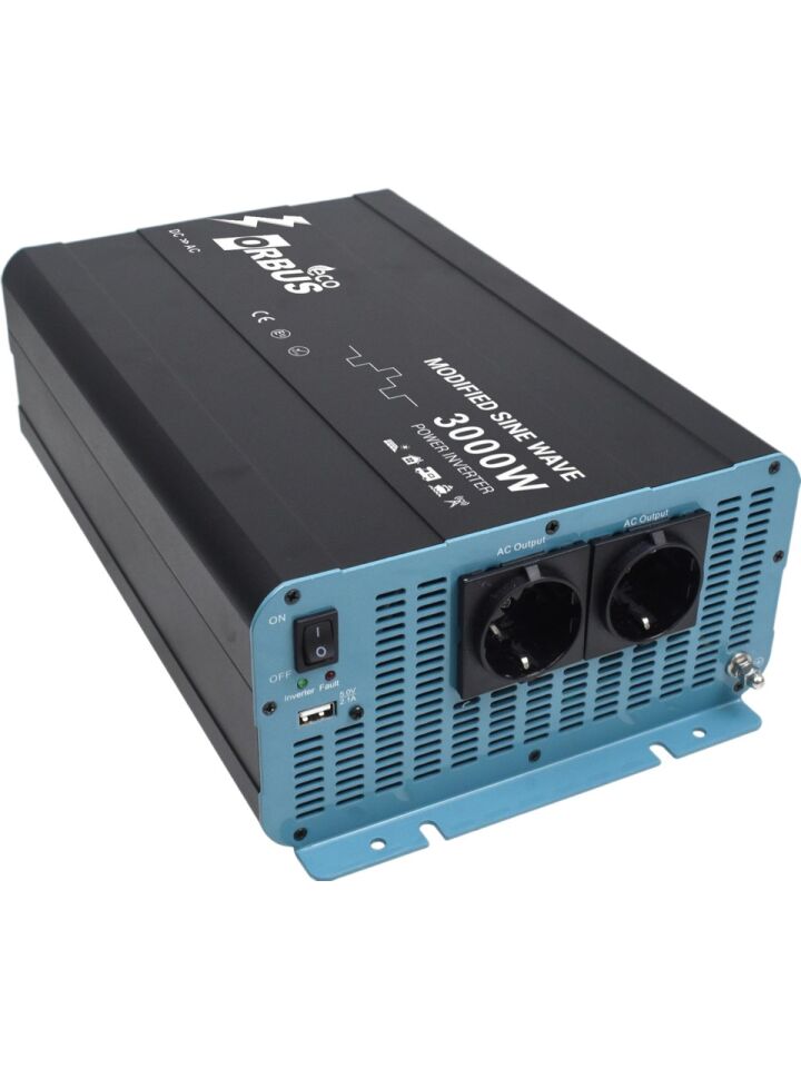Orbus 12 V Volt 3000 W Watt 3 kW Modifiye Sınus İnverter DC-AC Çevirici İnvertör