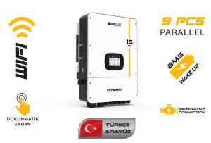 Mexxsun 15 kW 15000 W Watt Hibrit Hybrid Trifaze LV Voltaj İnverter İnvertör