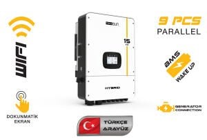 Mexxsun 15 kW 15000 W Watt Hibrit Hybrid Trifaze LV Voltaj İnverter İnvertör