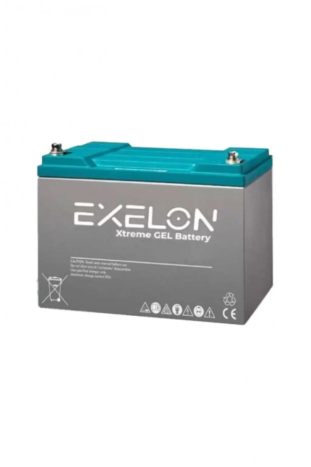 Exelon 12 V Volt 100 Ah Amper Jel Akü Batarya Deep Cycle Derin Döngü Solar Akü