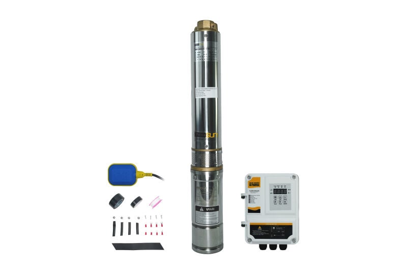 110 V Volt 1.6 HP 1.3 kW 1300 W Watt Dc Kademeli Dalgıç Solar Pompa 1820 Watt Güneş Paneli Solar Sulama Paket Sistem