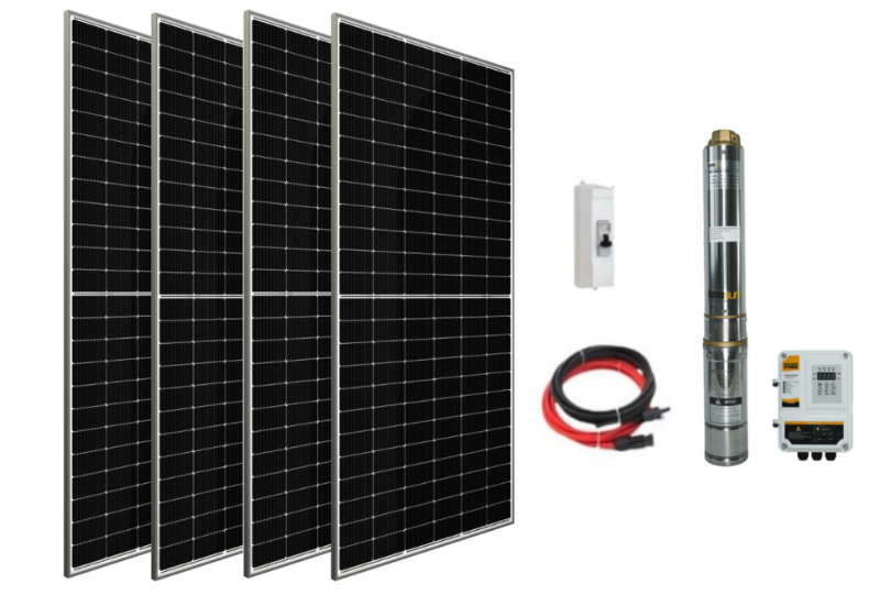 110 V Volt 1.6 HP 1.3 kW 1300 W Watt Dc Kademeli Dalgıç Solar Pompa 1820 Watt Güneş Paneli Solar Sulama Paket Sistem