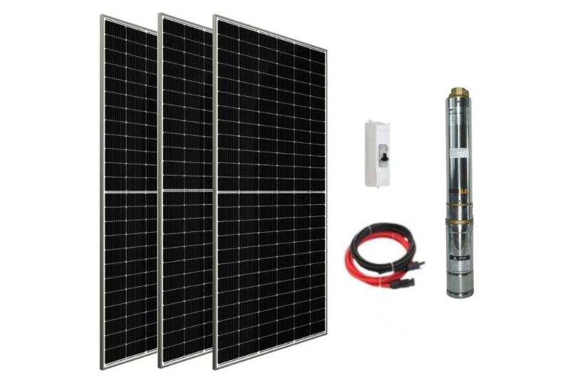 72 V Volt 1.5 HP 1.1 kW 1100 W Watt Dc Kademeli Dalgıç Solar Pompa 1365 Watt Güneş Paneli Solar Sulama Paket Sistem