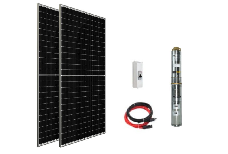 72 V Volt 1.5 HP 1.1 kW 1100 W Watt Dc Kademeli Dalgıç Solar Pompa 1100 Watt Güneş Paneli Solar Sulama Paket Sistem
