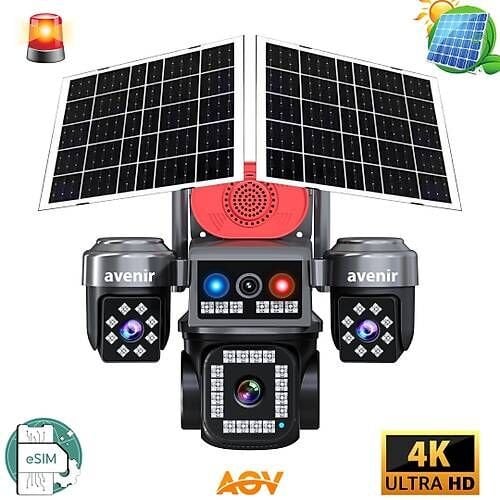 AVENİR AOV 4 Kameralı E SİM Güneş Enerjili Sim Kartlı 4G Kamera AVENİR AV-S445
