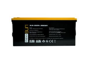 Mexxsun 12,8 Volt 200 Amper 2560 Wh Lityum Batarya (LiFePo4)