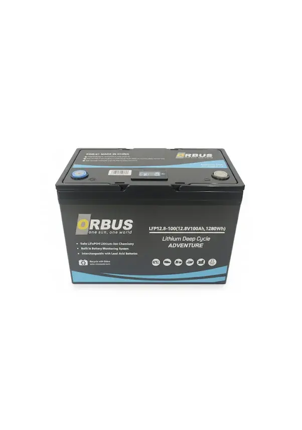 Orbus 12.8 V Volt 100 Ah Amper 1280Wh LiFePo4 Lityum Akü