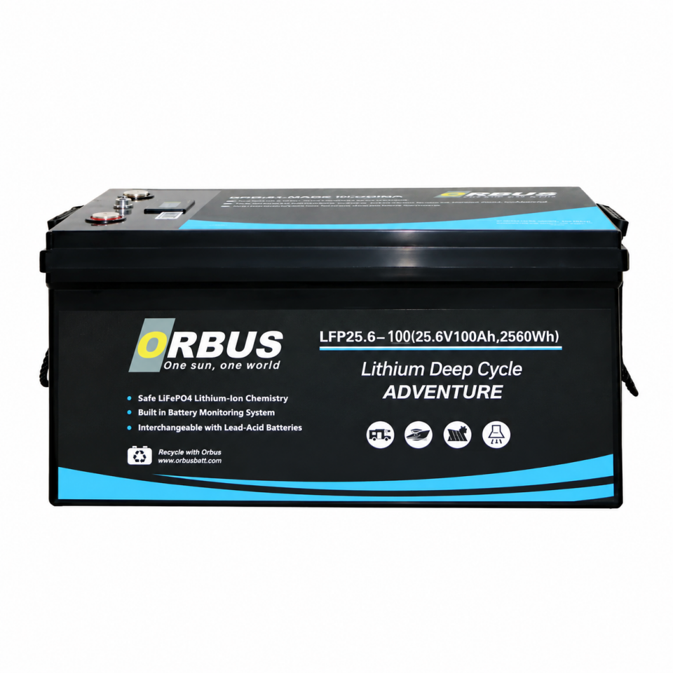 Orbus 25.6 V Volt 100 Ah Amper 2560Wh LiFePo4 Lityum Akü