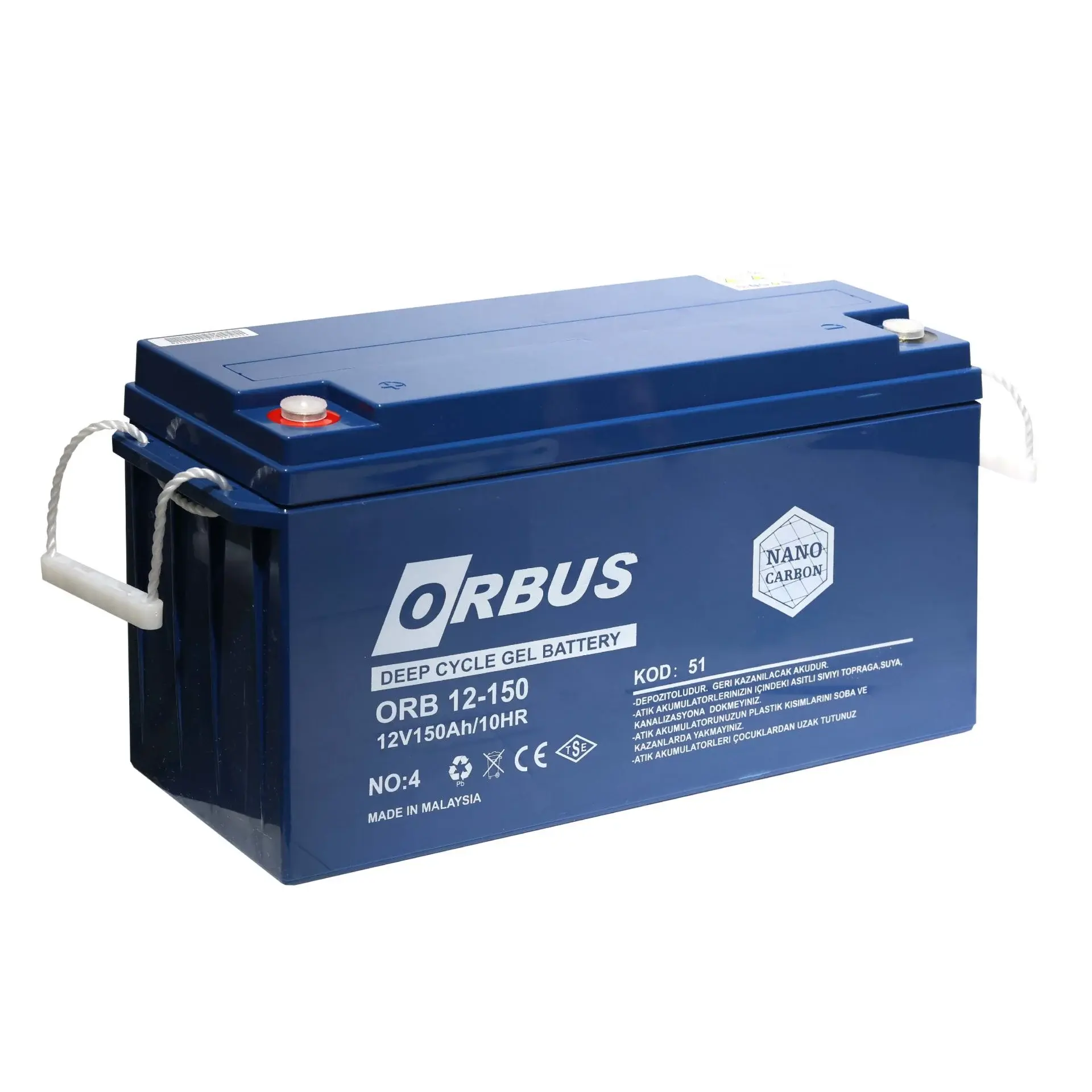 Orbus 12 V Volt 150 A Amper Nano Karbon Solar Jel Akü