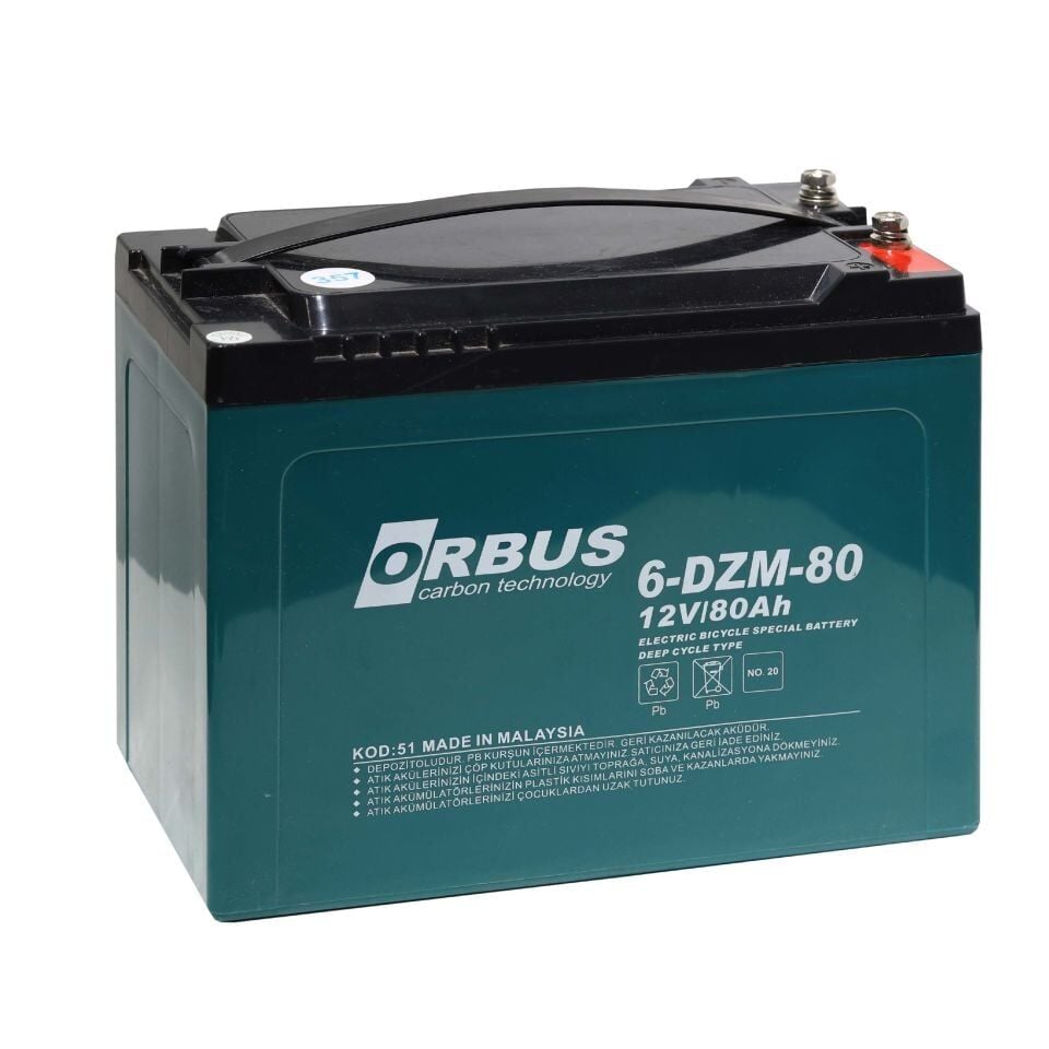 Orbus 12 V Volt 80 A Amper Elektrikli Bisiklet Aküsü