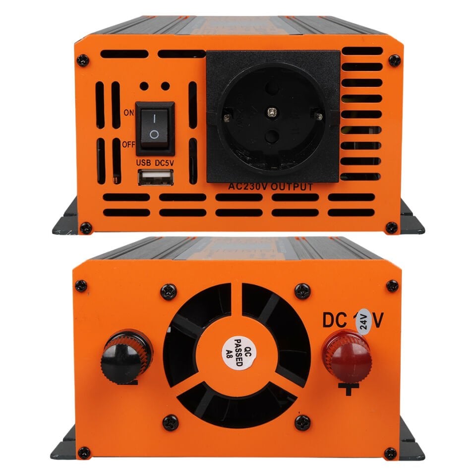 24 V Volt 1500 W Watt Modifiye Sinus İnverter İnvertör 24-220 V Çevirici Dönüştürücü Dijital Ekranlı