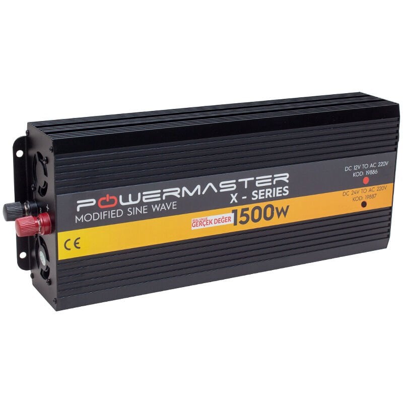 Powermaster 24 V Volt 1500 W Watt Modifiye Sinüs Dijital Ekranlı İnverter