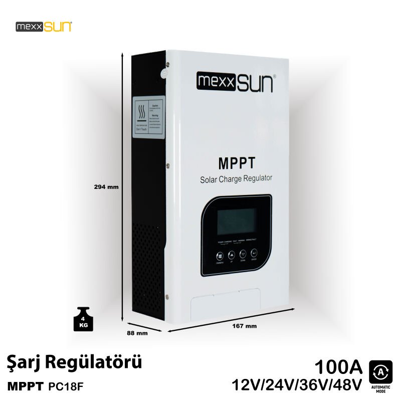 Mexxsun 100 A Amper 12/24/48 V Volt MPPT Şarj Kontrol Cihazı