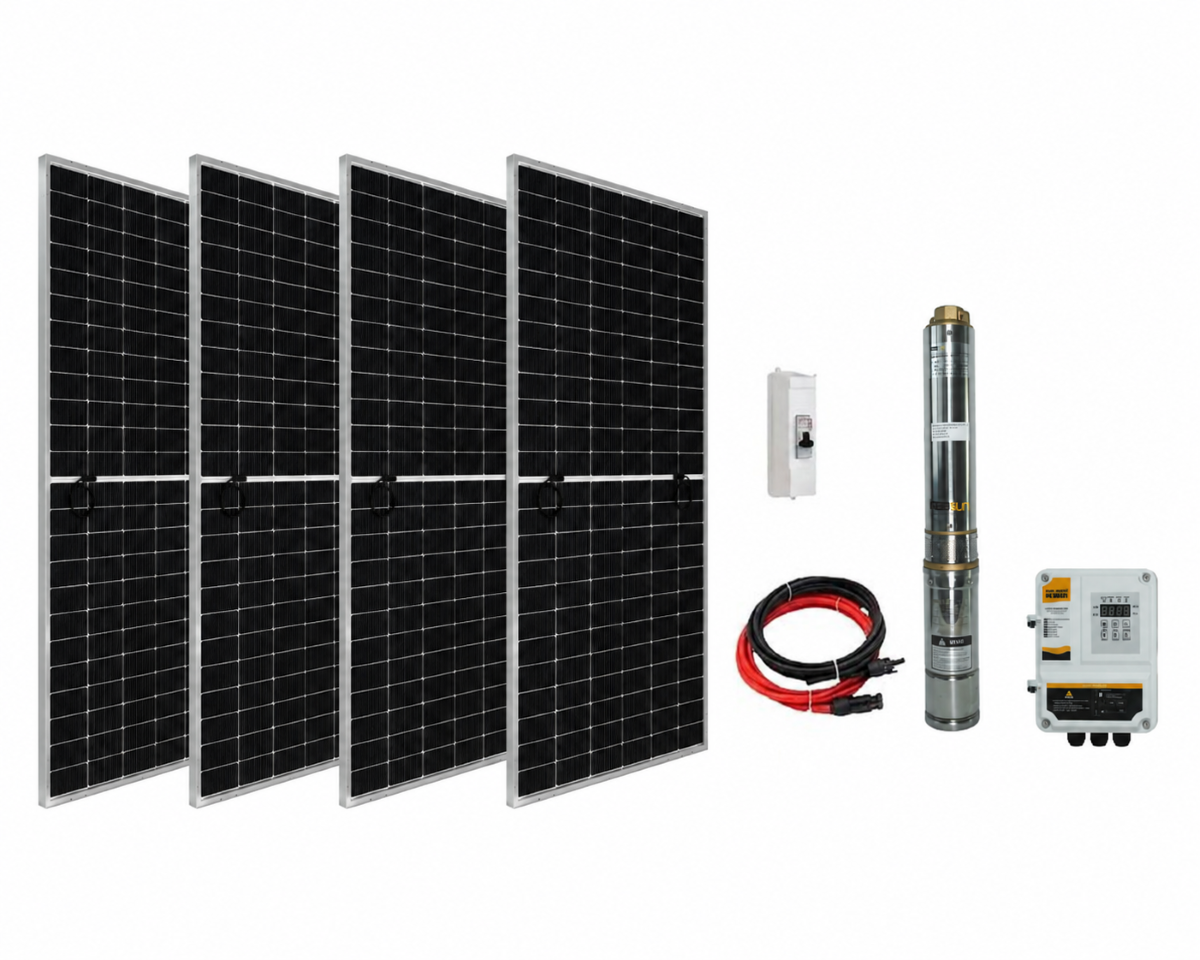 Entech Enerji 110 V Volt 2 HP 1.5 kW 1500 W Watt Dc Kademeli Dalgıç Solar Pompa 2520 Watt Güneş Paneli Solar Sulama Paket Sistem