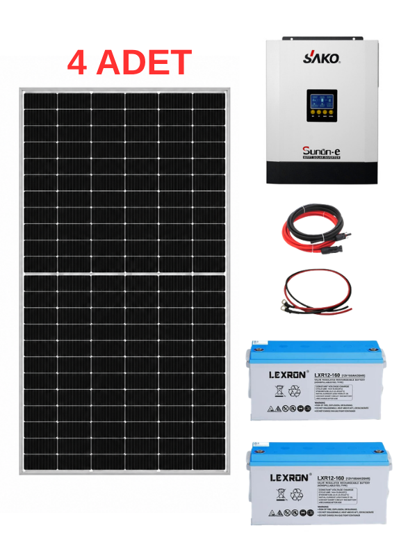 Bağ Bahçe Karavan için Jel Akülü Hazır Paket Solar Güneş Enerji Sistemi(Paket 1)