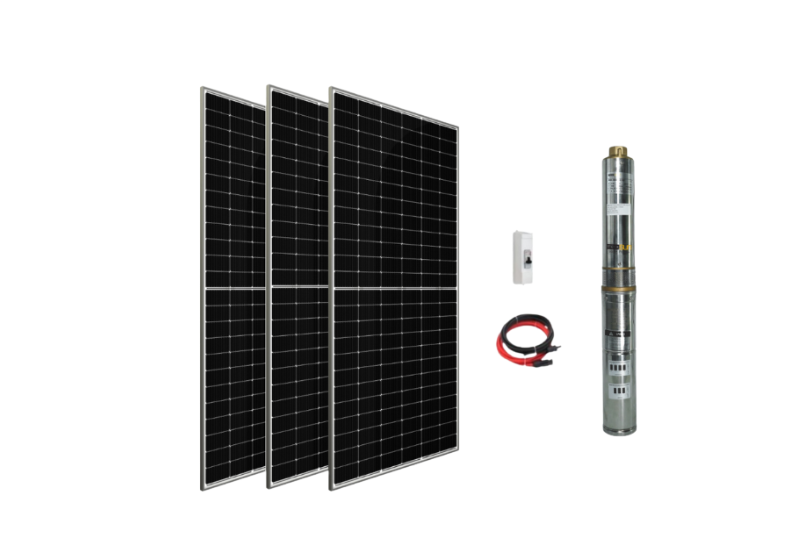 Entech Enerji 72 V Volt 1.5 HP 1.1 kW 1100 W Watt Dc Kademeli Dalgıç Solar Pompa 1650 Watt Güneş Paneli Solar Sulama Paket Sistem