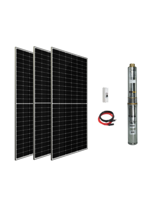 Entech Enerji 72 V Volt 1.5 HP 1.1 kW 1100 W Watt Dc Kademeli Dalgıç Solar Pompa 1650 Watt Güneş Paneli Solar Sulama Paket Sistem