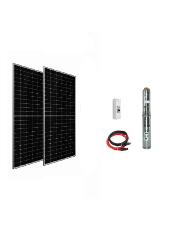 Entech Enerji 72 V Volt 1 HP 0.75 kW 750 W Watt Dc Kademeli Dalgıç Solar Pompa 1100 Watt Güneş Paneli Solar Sulama Paket Sistem