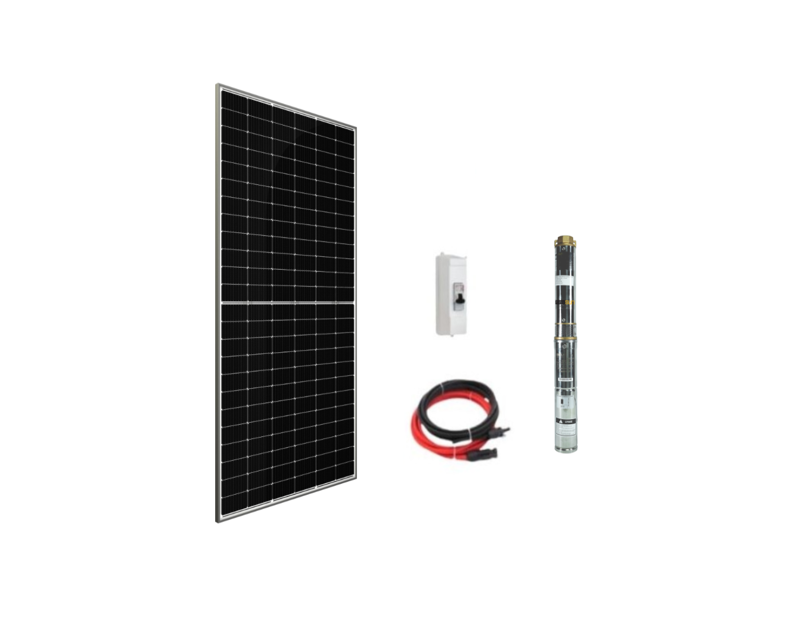 Entech Enerji 24 V Volt 0.4 HP 0.3 kW 300 W Watt DC Kademeli Dalgıç Solar Pompa 550 Watt Güneş Paneli Solar Sulama Paket Sistem
