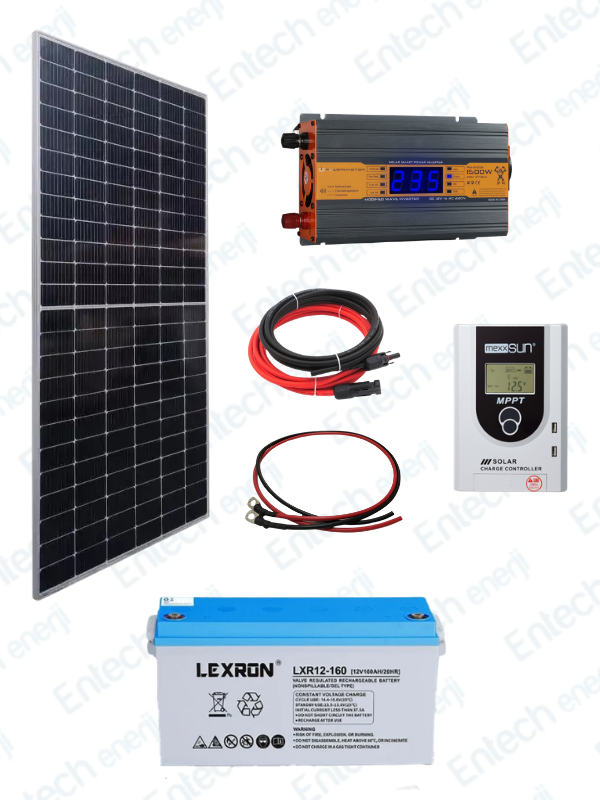 Bağ Bahçe Karavan için Jel Akülü Hazır Paket Solar Güneş Enerji Sistemi