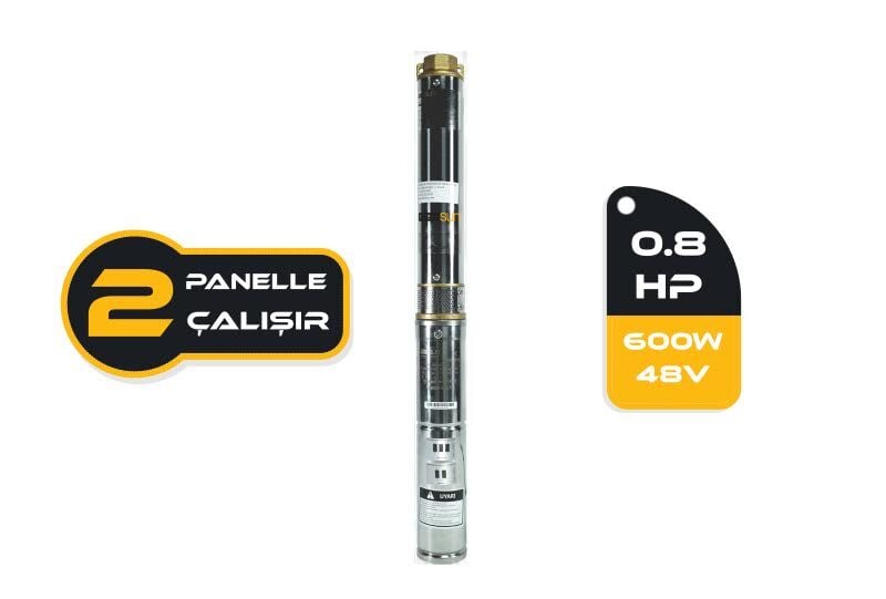 Entech Enerji 48 V Volt 0.8 HP 0.6 kW 600 W Watt Dc Kademeli Dalgıç Solar Pompa 910 Watt Güneş Paneli Solar Sulama Paket Sistem