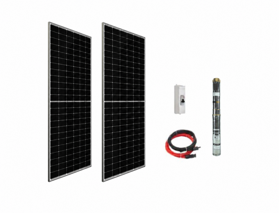 Entech Enerji 48 V Volt 0.8 HP 0.6 kW 600 W Watt Dc Kademeli Dalgıç Solar Pompa 910 Watt Güneş Paneli Solar Sulama Paket Sistem