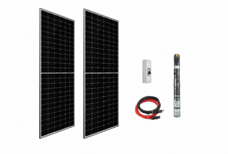 Entech Enerji 48 V Volt 0.8 HP 0.6 kW 600 W Watt Dc Kademeli Dalgıç Solar Pompa 910 Watt Güneş Paneli Solar Sulama Paket Sistem