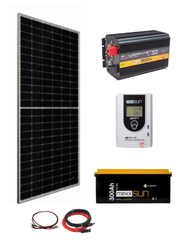 Bağ, Bahçe, Karavan için Lityum Akülü Hazır Paket Polar Güneş Enerji Sistemi( Paket 5)