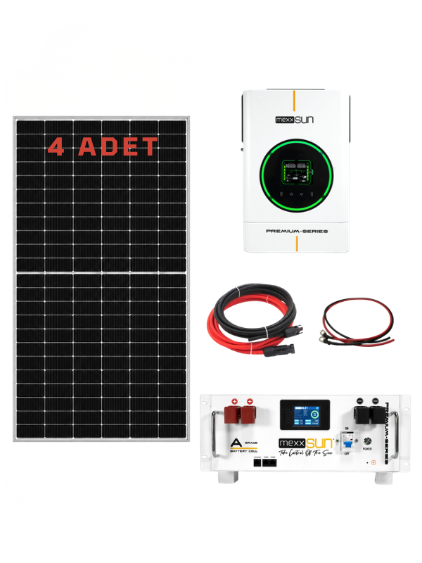 Bağ Bahçe Karavan için Lityum Akülü Hazır Paket Solar Güneş Enerji Sistemi(Paket 7)