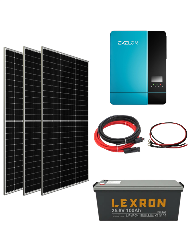 Bağ Bahçe Karavan için Jel Akülü Hazır Paket Solar Güneş Enerji Sistemi(Paket 8)