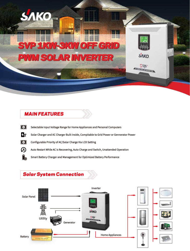 Sako SVP-1KW 12 V Volt 1000 W Watt Tam Sinüs Akıllı İnverter